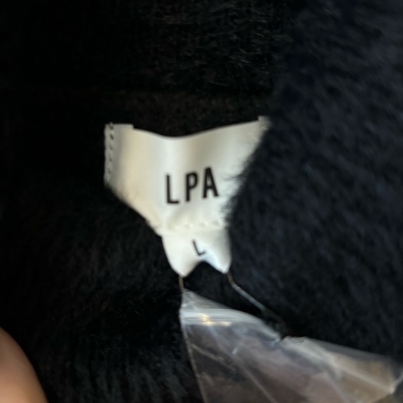 NWT Revolve LPA Black Fuzzy Midi Dress Long Sleeve - Picture 4 of 8